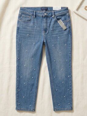 NWT Talbots Slim Straight Ankle Jeans Opal Wash Size 10 # 57607832